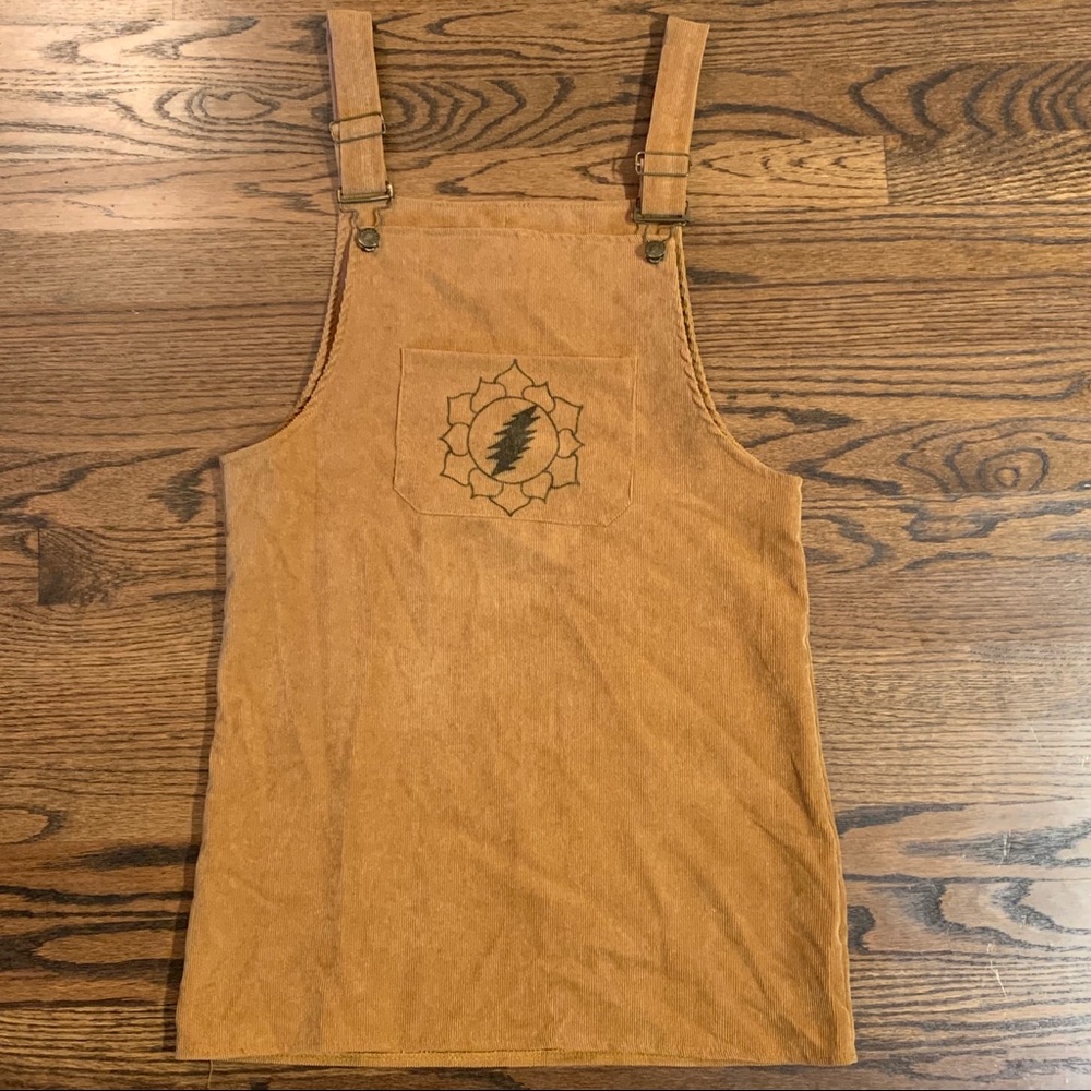 Camel Corduroy Pinafore Overall Dress w/ 13 Bolt⚡️